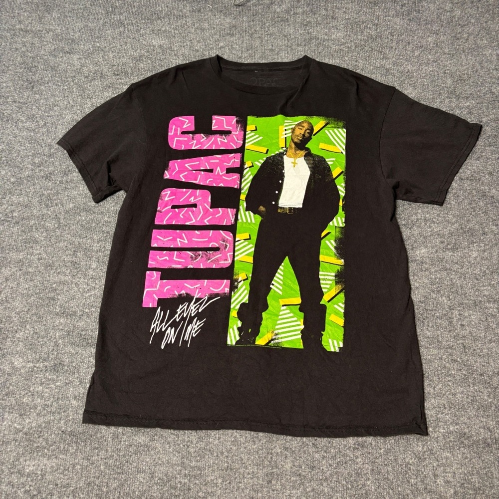 Graphic Tee Bundle Lot of 4 2Pac Michael Jackson Selena Beetlejuice Mens Large - Picture 2 of 16